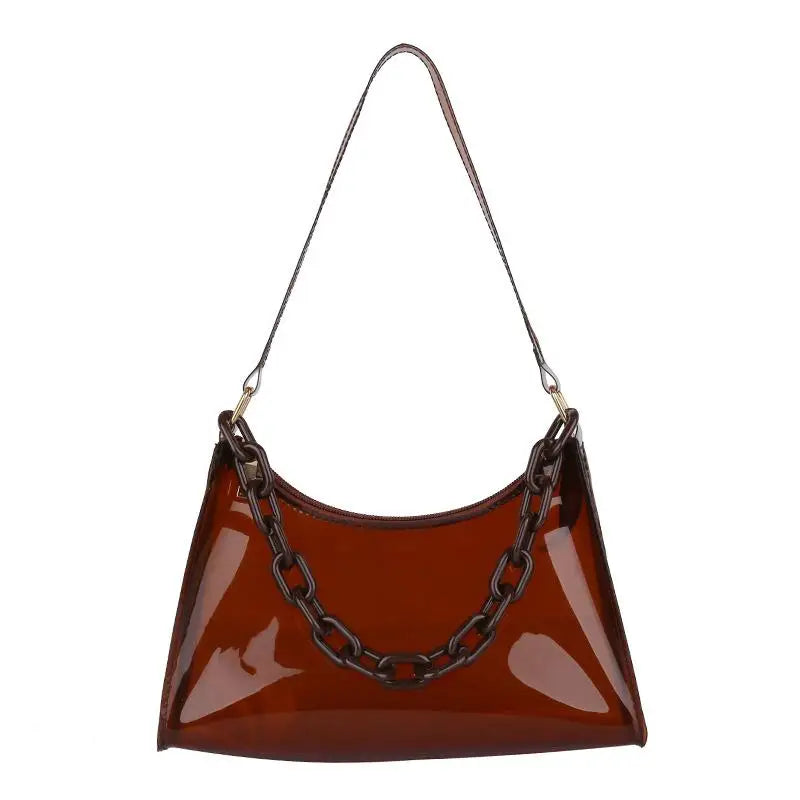 Clear Jelly Shoulder Bag – Transparent PVC Crossbody Purse