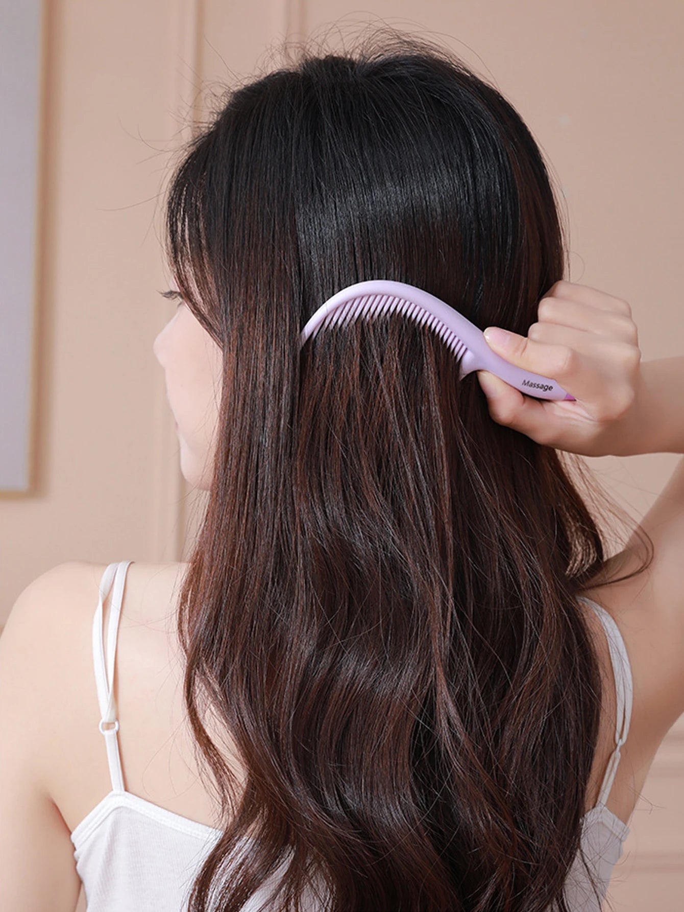1Pcs Portable Women Contrast Color Massage Comb Bead Massage Hair Styling Comb Straightening Comb Peaceful Pleasures Health and Wellness