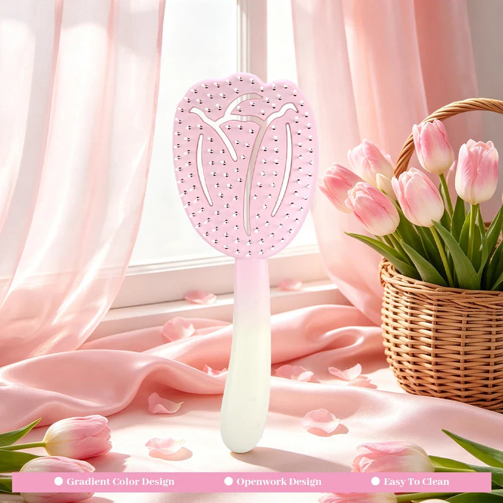 Gradient Tulip Hollow Air Cushion Comb – Dry & Wet Hair