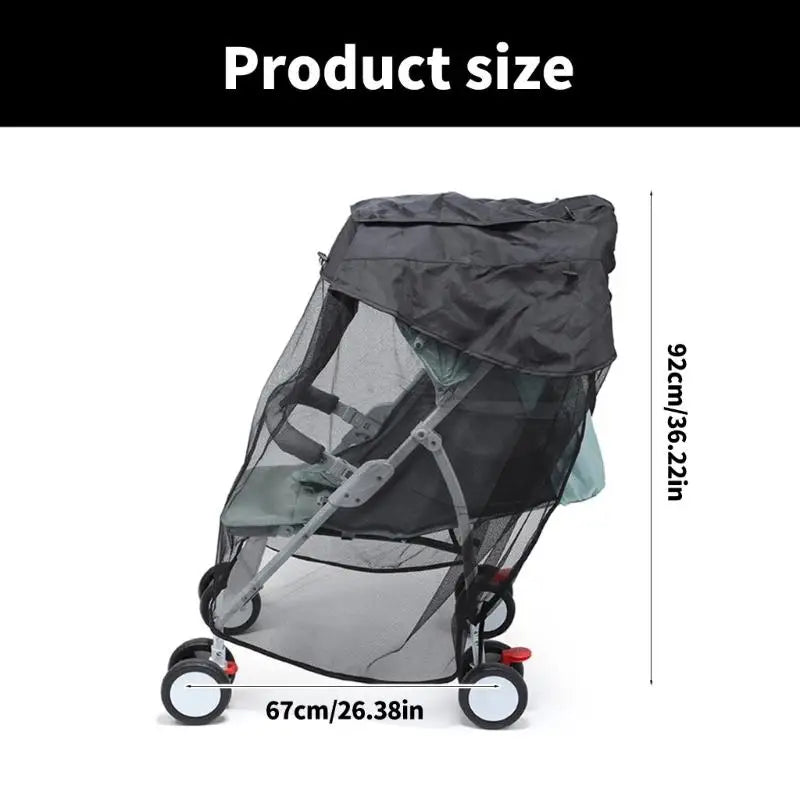 Baby Stroller Sunshade Canopy with Fly Net – Universal Pram Cover
