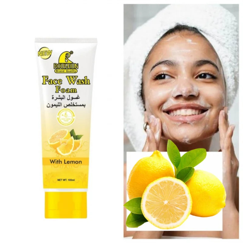 ROUSHUN lemon foamSoft Lemon Facial Cleanser Hydrating Moisturizing Cleanser for Men and Women All Seasons Non-Tightening Peaceful Pleasures Health and Wellness
