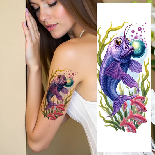 12-Piece Waterproof Temporary Tattoo Stickers – Ocean Design Set Temporary Tattoo Set Oasis Select