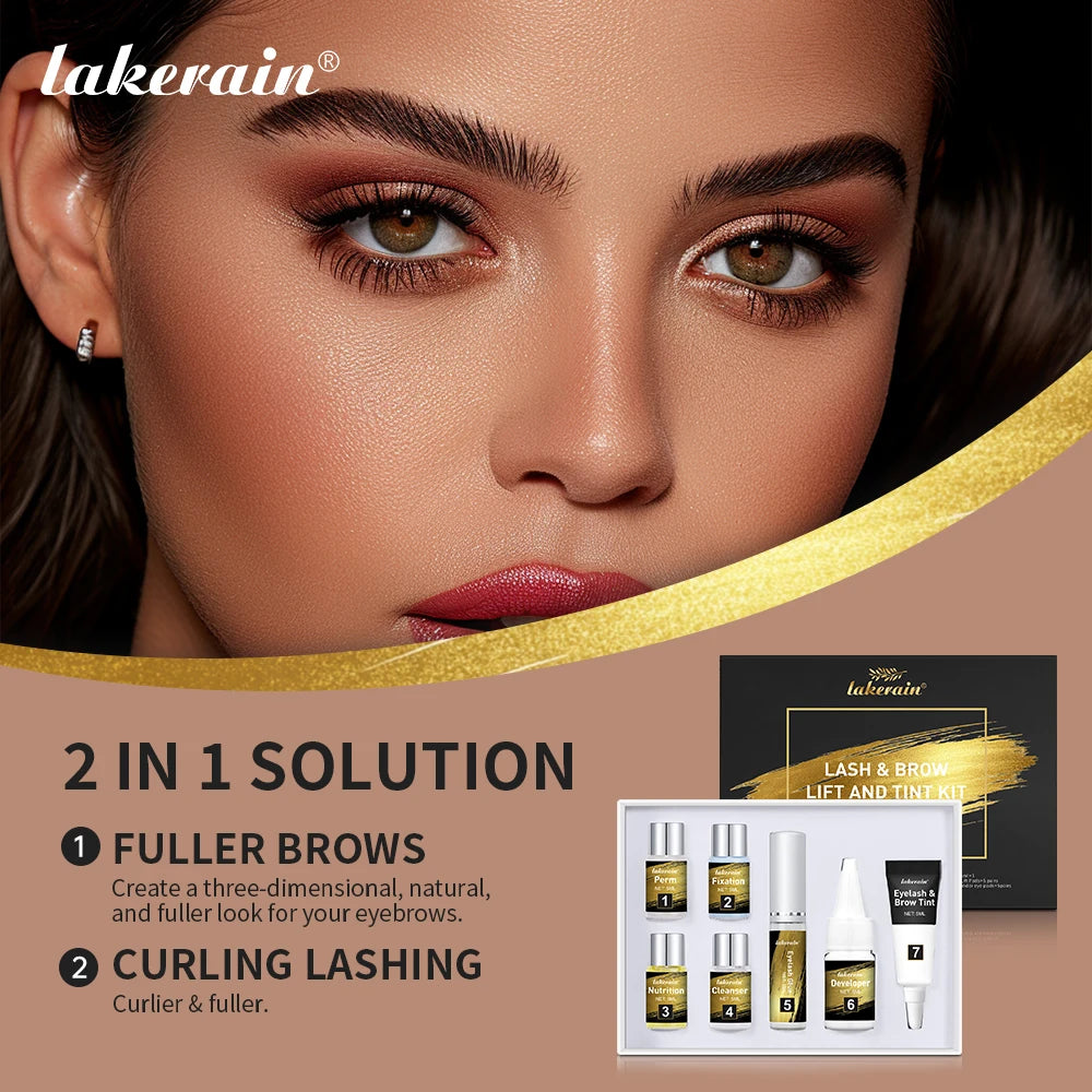 Pro Lash And Brow Tinting Kit For Lash Brow Lift Perm Fixation Setting Curled Lashes Long-lasting Set 4-6 Weeks Lash Curler Perm Peaceful Pleasures Health and Wellness