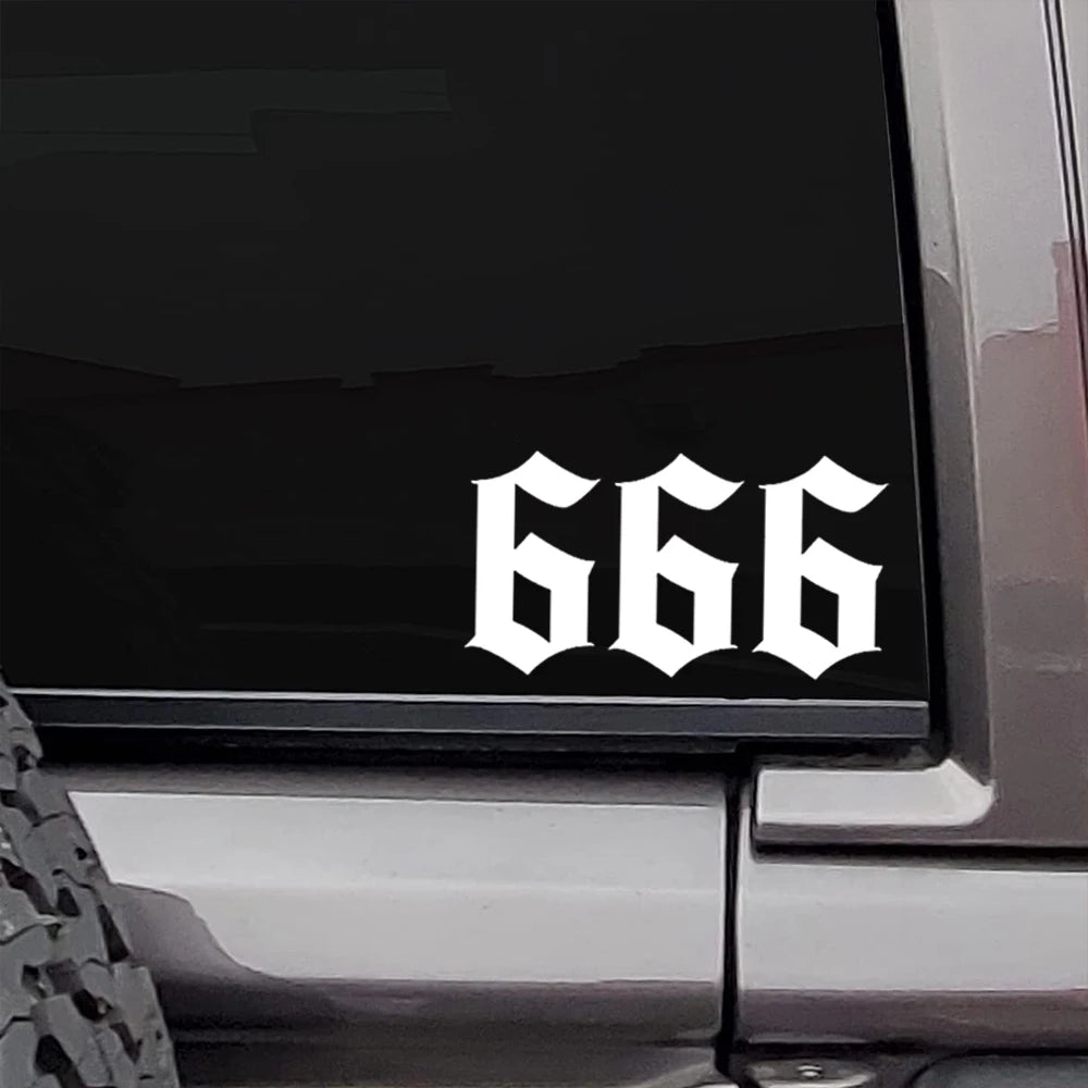 18cm Number 666 Decal Sticker Car Bike Funny Bumper Vinyl Peaceful Pleasures Health and Wellness