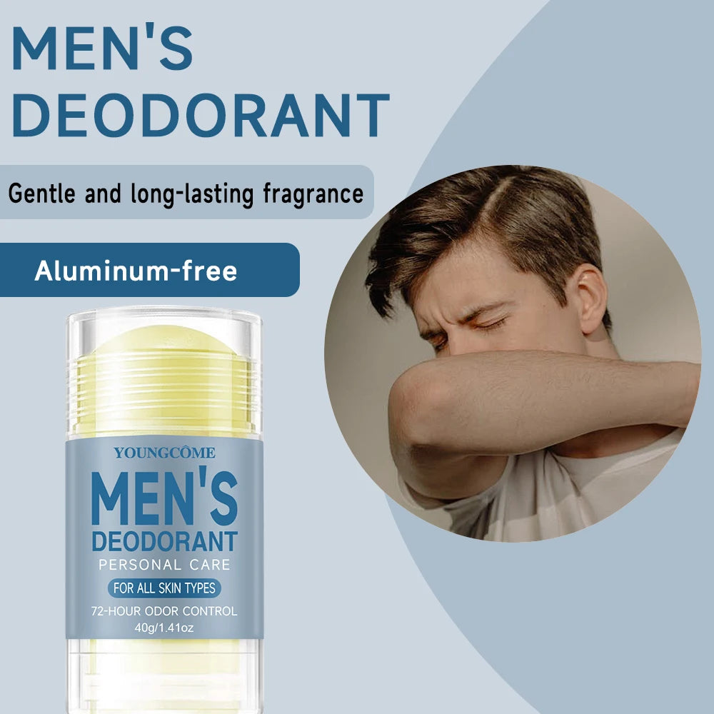 YOUNGCOME Men Deodorant StickRemove Armpit Odor Underarm Refresh Sticks Refresh Anti Sweating Keep Drying Lasting Fragrance Peaceful Pleasures Health and Wellness