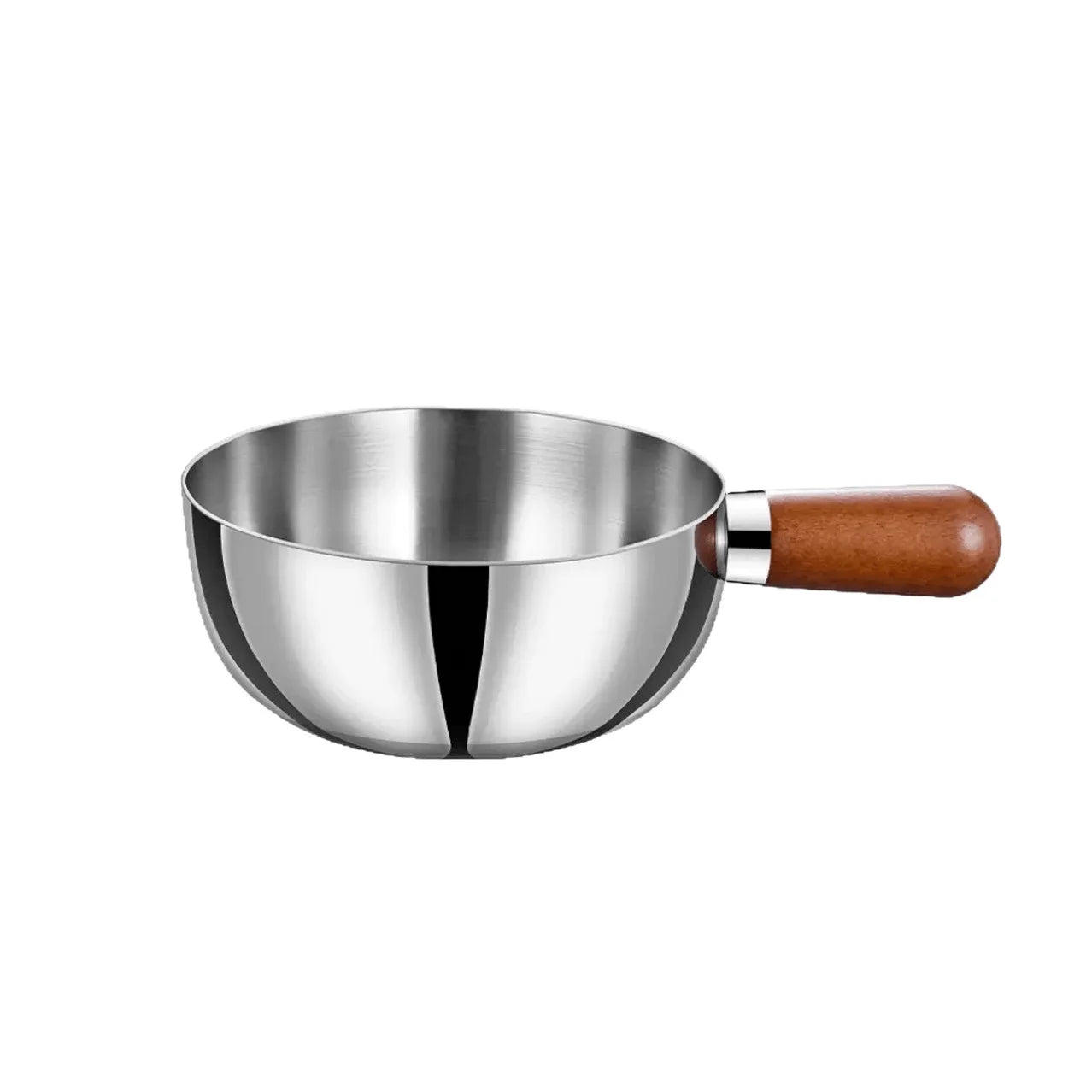 Stainless Steel Mini Milk Pot | Wooden Handle Induction Saucepan