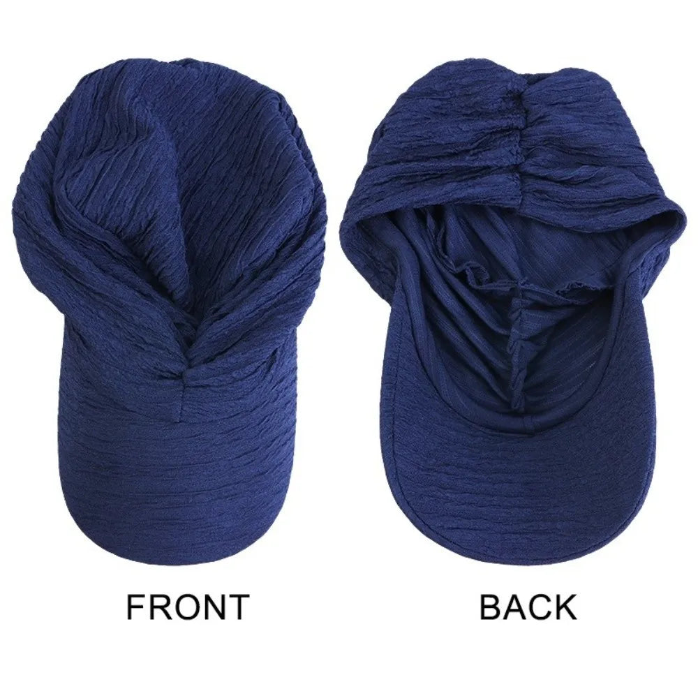 Women's Wide Brim Sun Hat Headwrap – Solid Color Cap