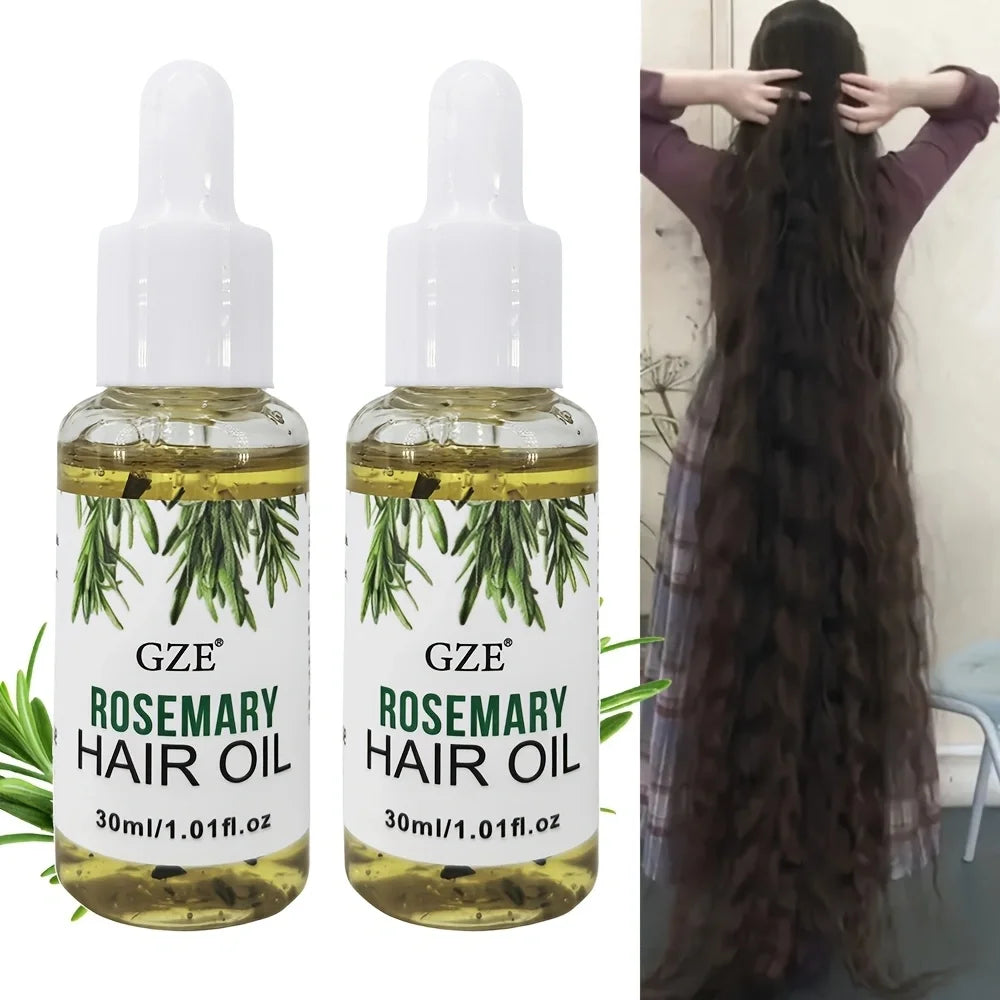 GZE Rosemary Oil for Hair & Scalp – All Types, 2×30ml Rosemary Scalp Hair Oil Peaceful Pleasures Health and Wellness