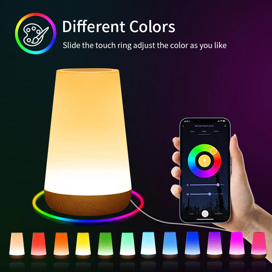 Tuya Smart WiFi RGB LED Table Lamp – Touch Dimming Night Light