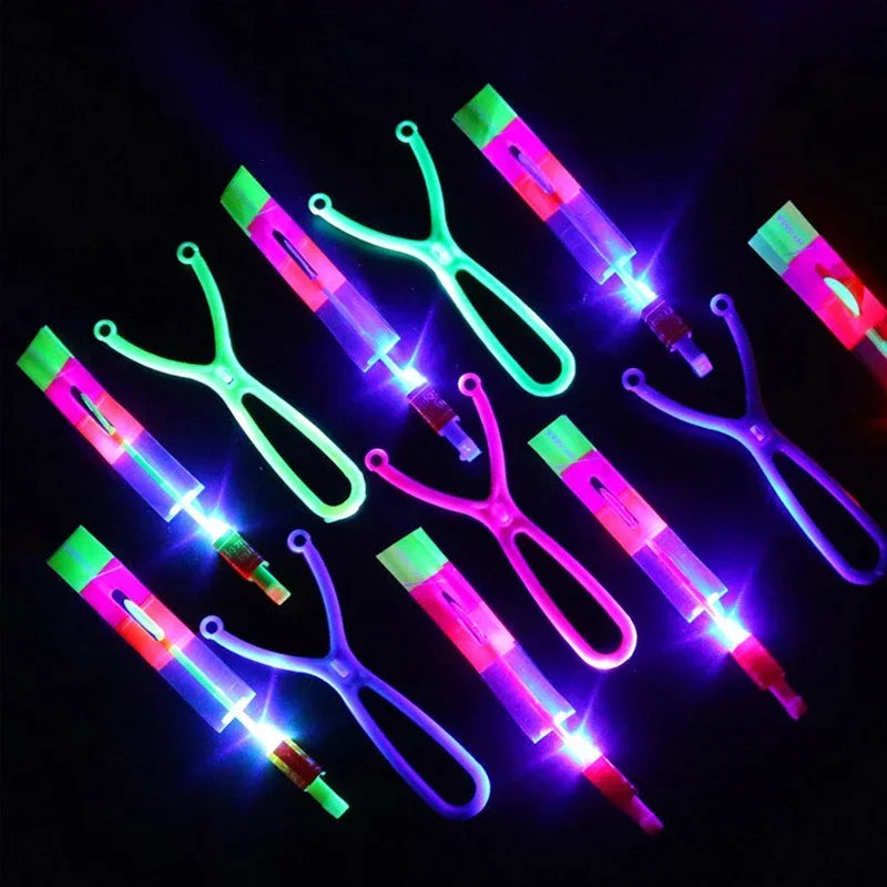LED Arrow Rocket Helicopter Toy – Rubber Band Launch & Flashing