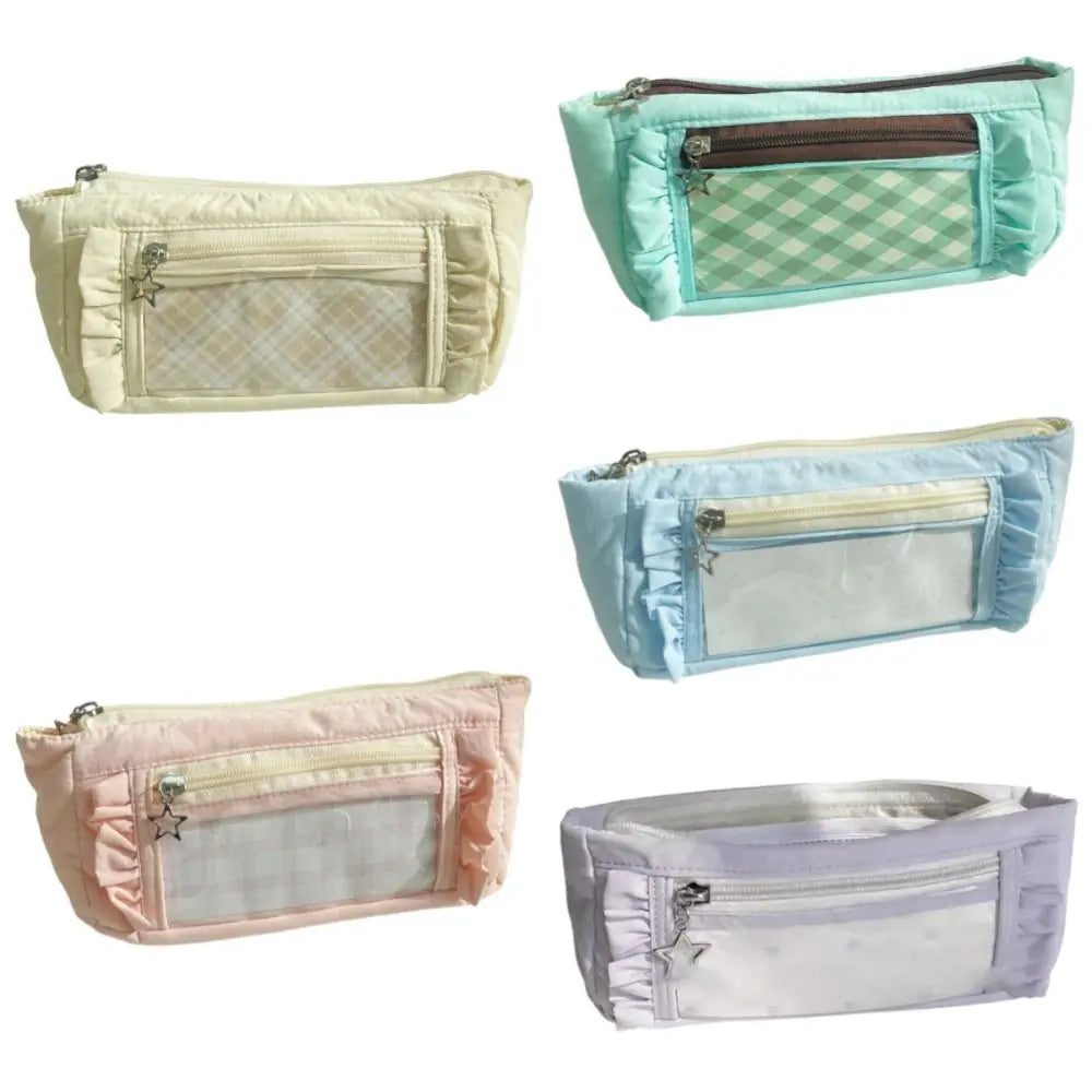 Trendy Large Capacity Pencil Case Cute Sweet Makeup Bag Simple DIY Ita Bag Zipper Stationery Pouch Kids Gift Peaceful Pleasures Health and Wellness