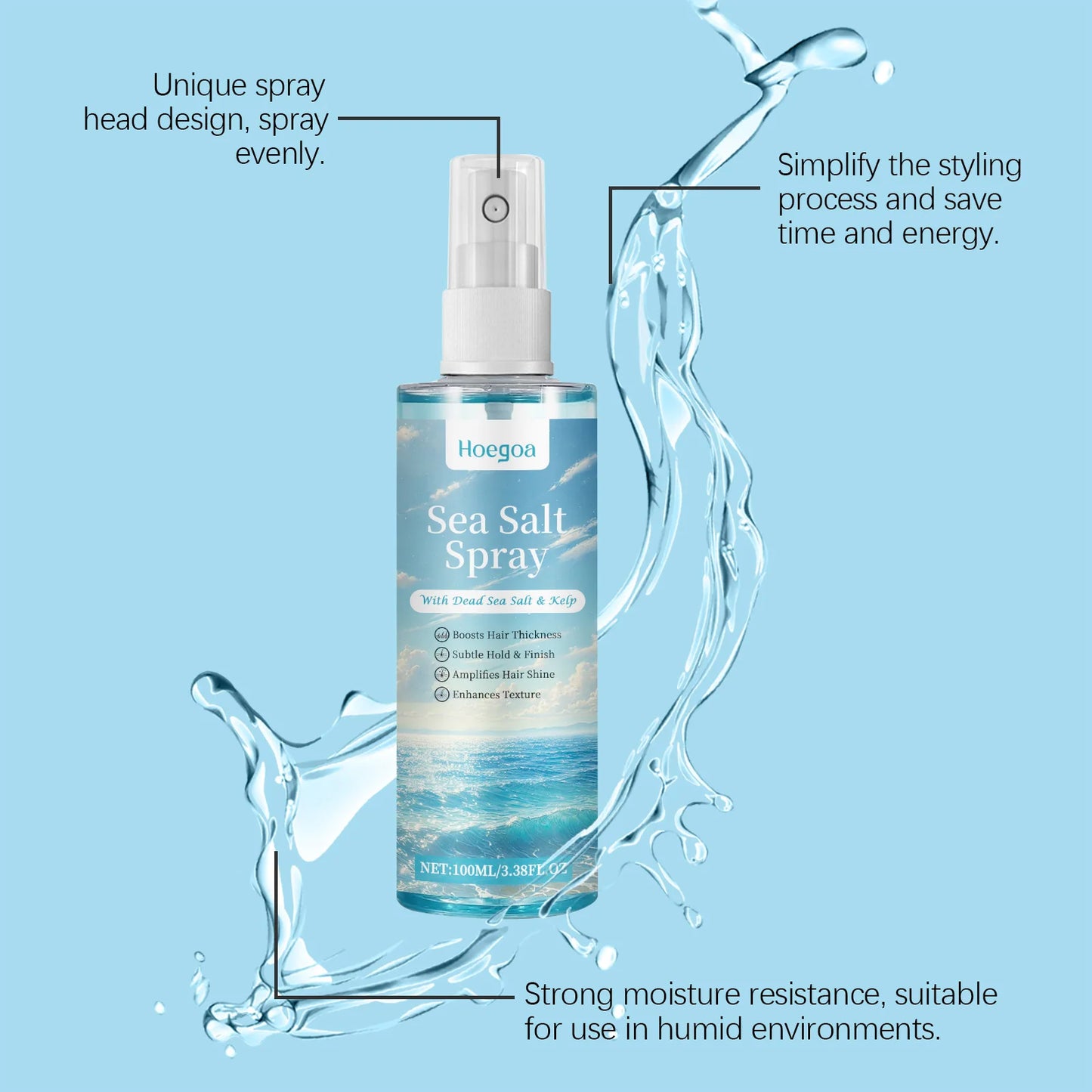 HOEGOA Sea Salt Curl Spray – Volume, Hold & Shine | 100ml