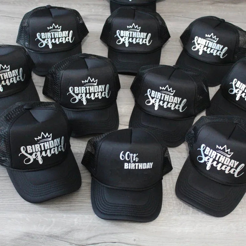 60th Birthday Trucker Hat | Squad Party Gift & Photo Prop Birthday Trucker Hat Peaceful Pleasures Health and Wellness