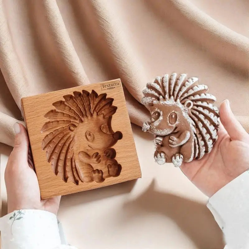 3D Wooden Animal Cookie Molds – Bird, Horse & Hedgehog