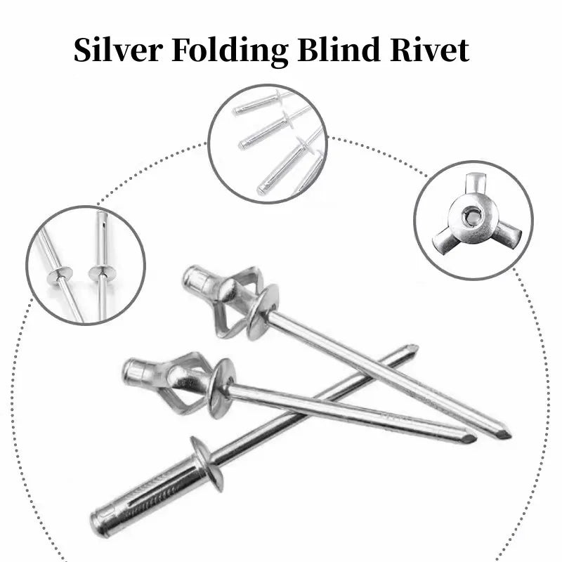 50pcs Aluminium Folding Blind Rivets 3.2 4.0 4.8mm – Silver