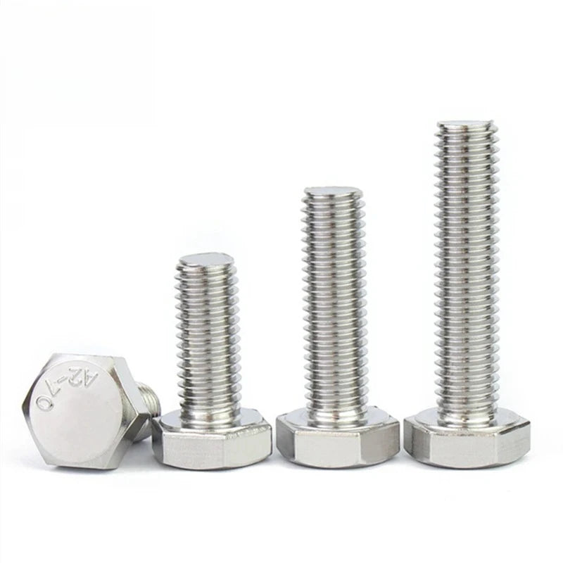 DIN933 M4 External Hex Head 304 Stainless Steel Screw A2-70 Hexagon Cap Bolt Hexagonal Shape Screw bolt Peaceful Pleasures Health and Wellness