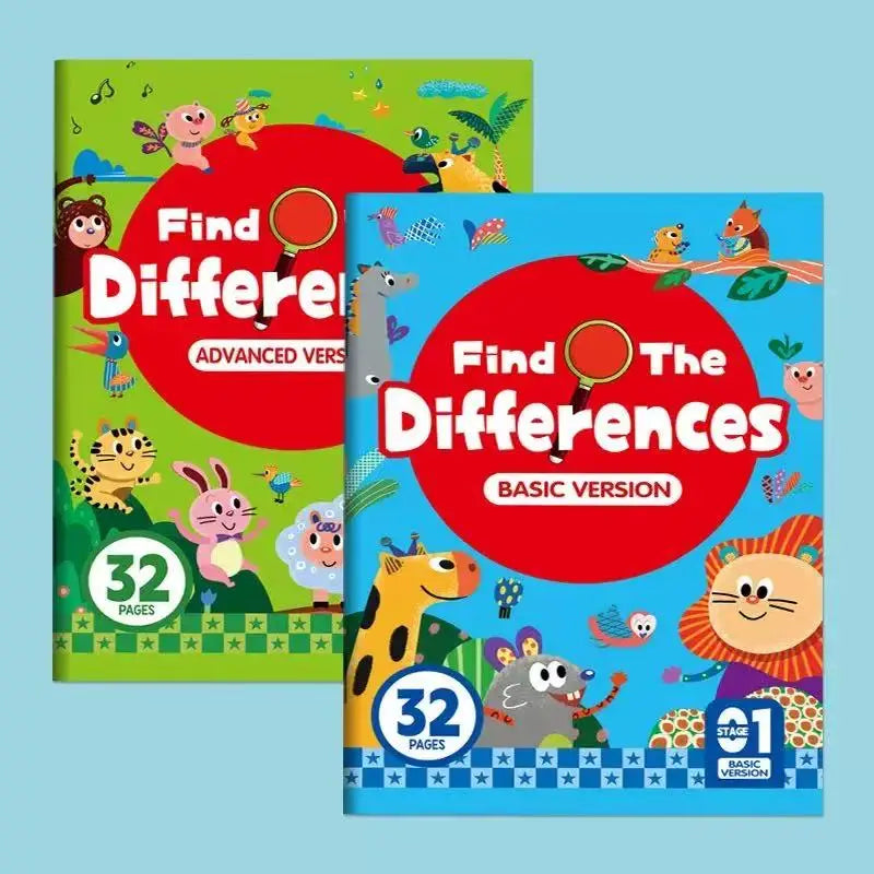 32-Page Interactive Spot-the-difference Game Colorful Educational