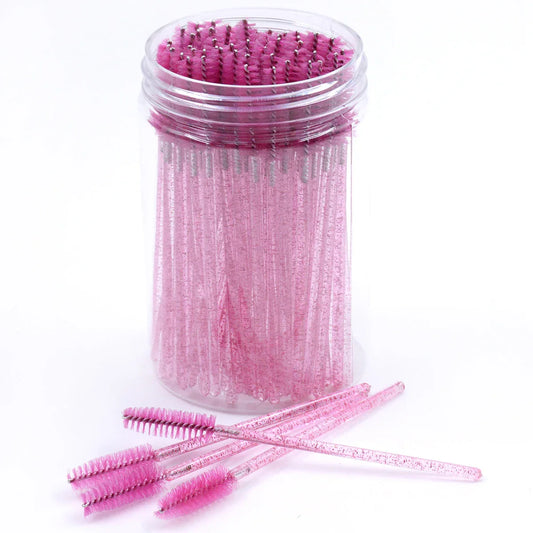 50pc Disposable Mascara Wands & Spoolie Brushes in Bottle Mascara Wand Spoolies Oasis Select
