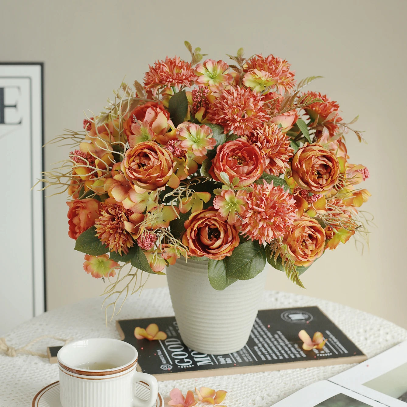 Artificial Silk Peony Rose Ball Bouquet | Wedding & Home Decor