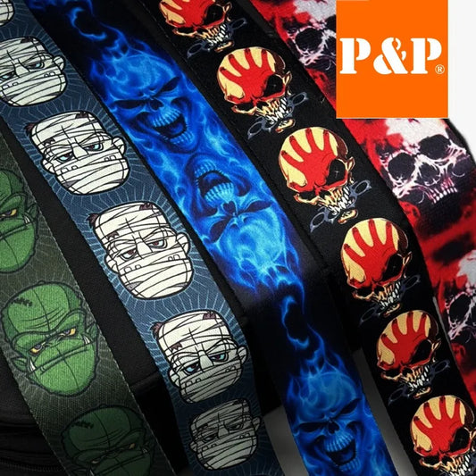 PP Guitar Strap Printed Thermal Transfer Skull Electric Bass Straps Peaceful Pleasures Health and Wellness