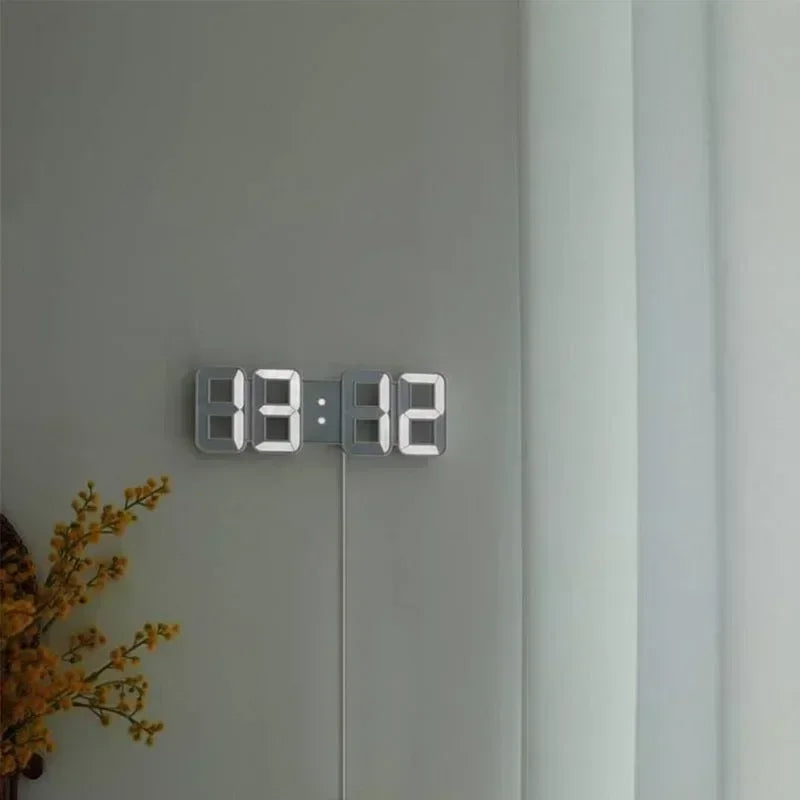 3D LED Digital Wall & Desk Clock with Alarm | Modern Decor