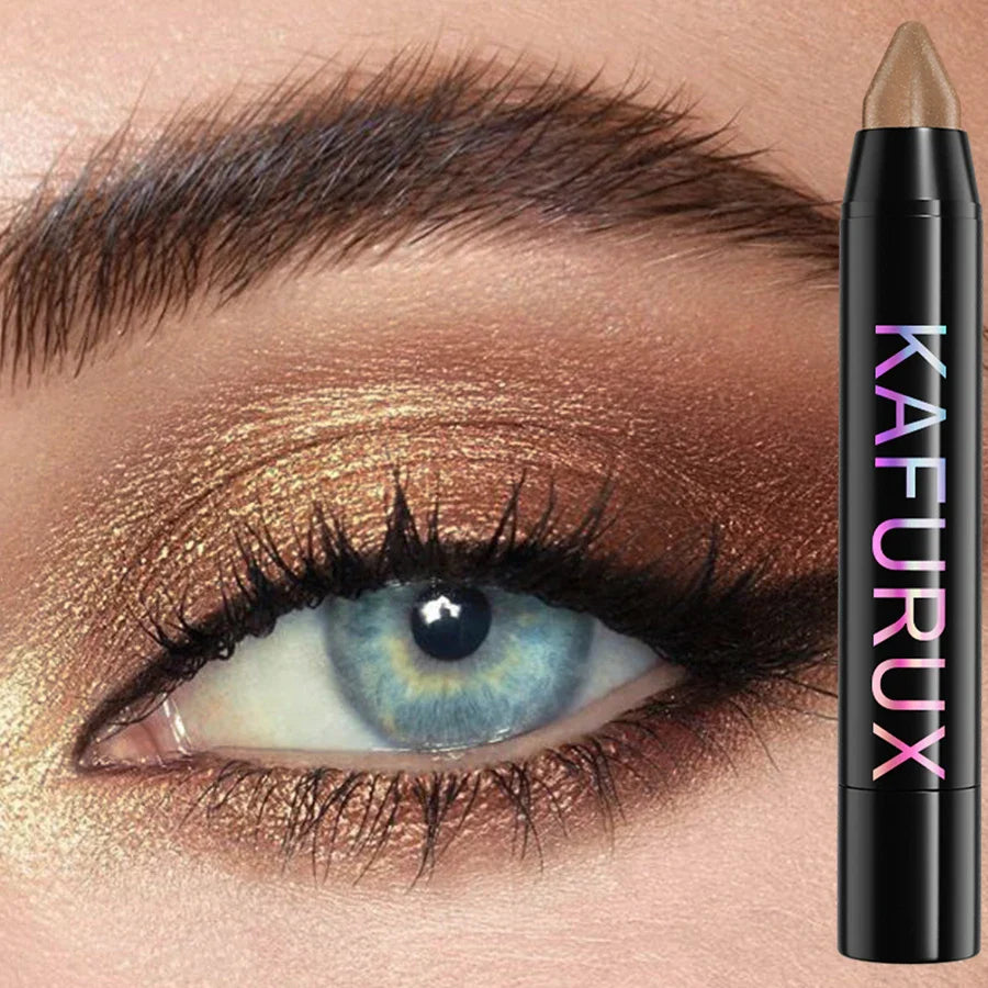 KAFURUX 25-Color Glitter Eyeshadow Pencil – Waterproof & Matte