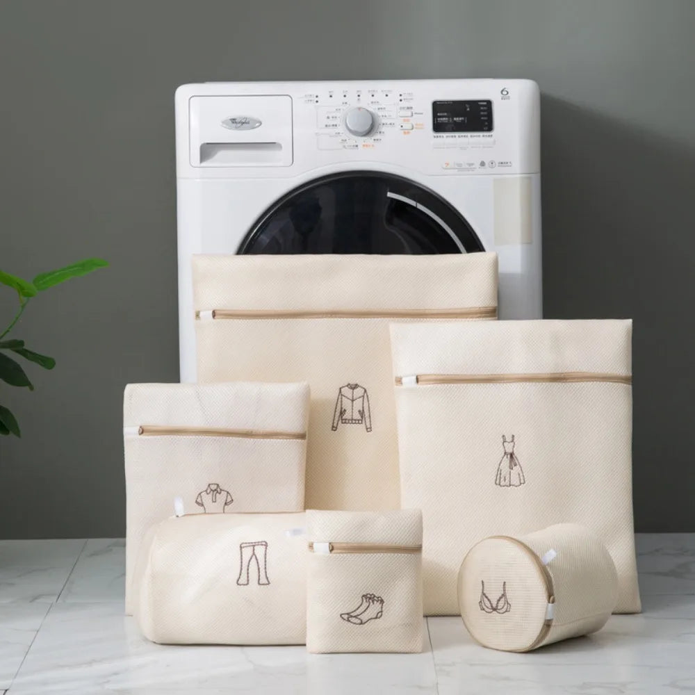 6-Piece Mesh Laundry Bags Set – Zippered & Breathable