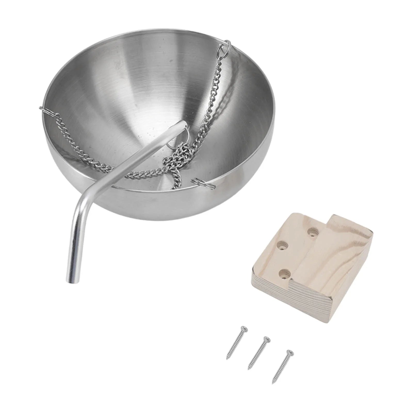 Sauna Essential Oil Bowl Stainless Steel Easy To Use Glossy Hanging Sauna Oil Cup Swingable with Wooden Block for Relaxing Peaceful Pleasures Health and Wellness large