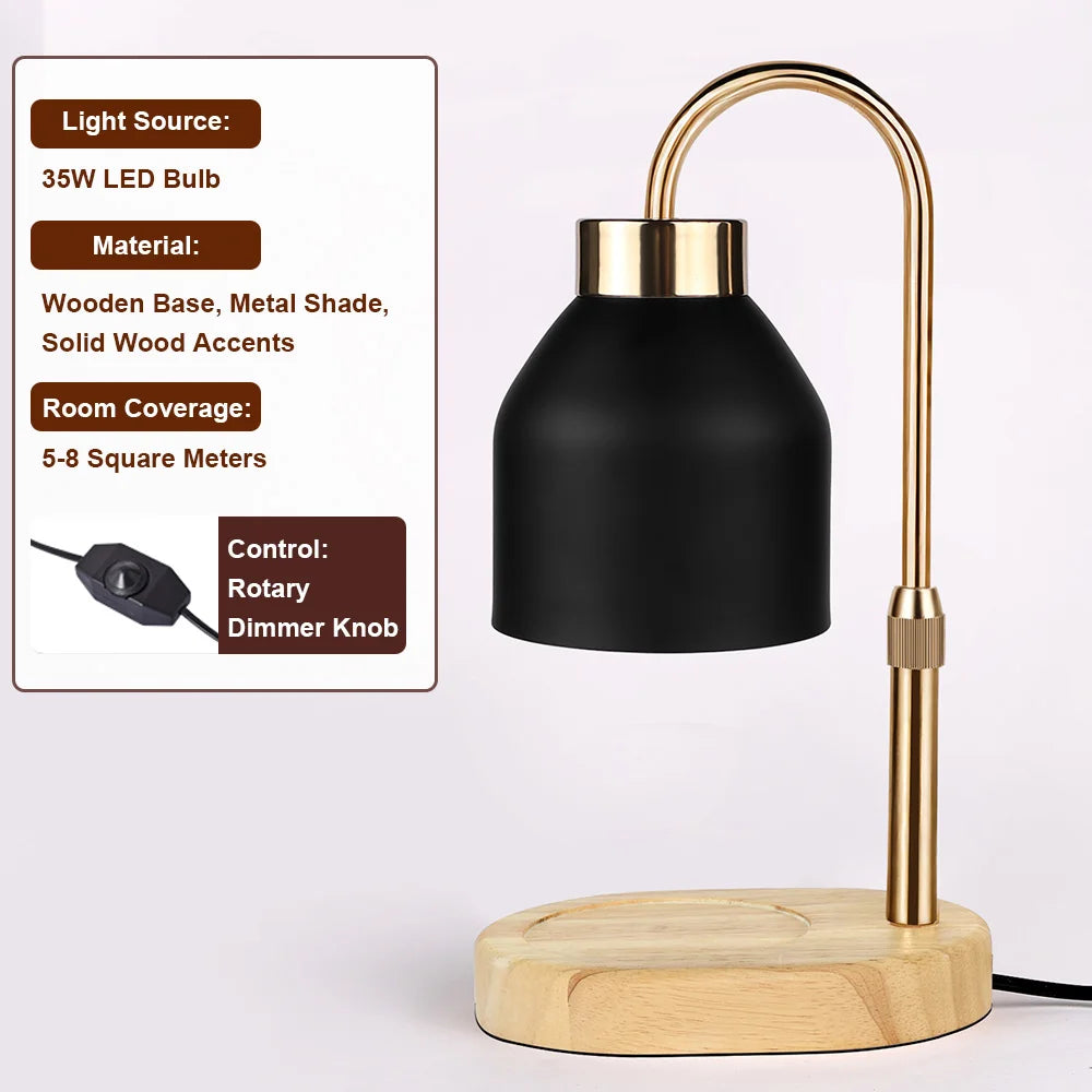 RUNTOIN Black Candle Warmer Lamp | Dimmable Wax Melter Light