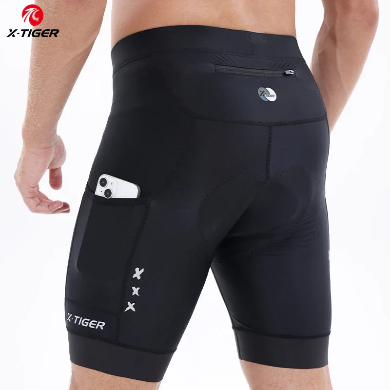 X-TIGER Men's 5D Padded Cycling Shorts – Reflective & Breathable