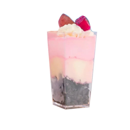25/50/100 Pack 5oz Mini Dessert Cups Square Tall Clear Plastic Shooters Party Serving Cups for Parfait Puddings Appetizers Peaceful Pleasures Health and Wellness