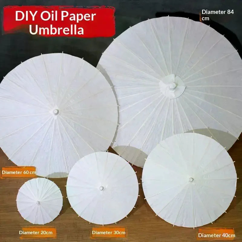 Blank DIY Oil Paper Umbrella – Art, Craft & Photo Prop 20–84cm