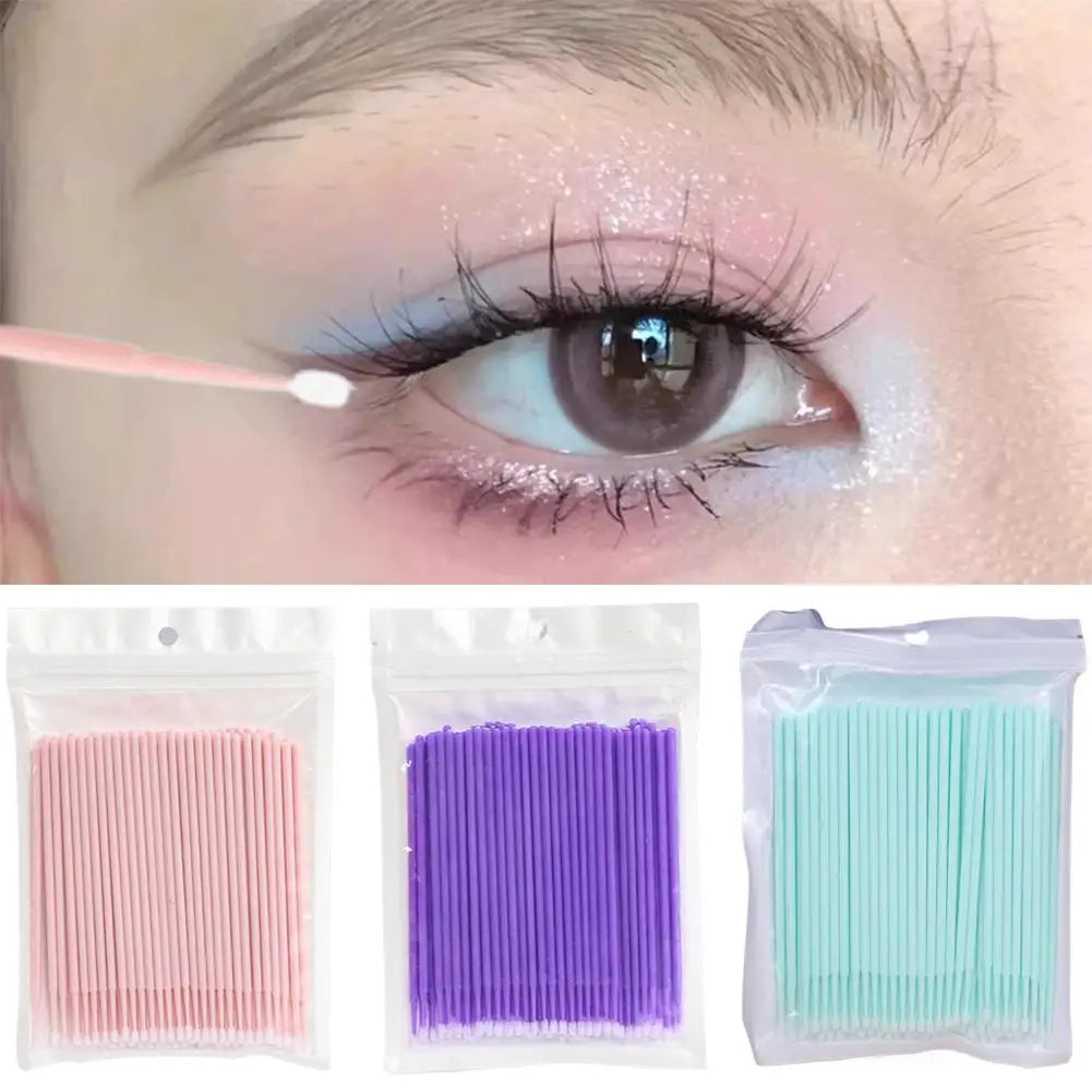 50pcs Disposable Micro Brushes for Eyelash Extensions & Makeup