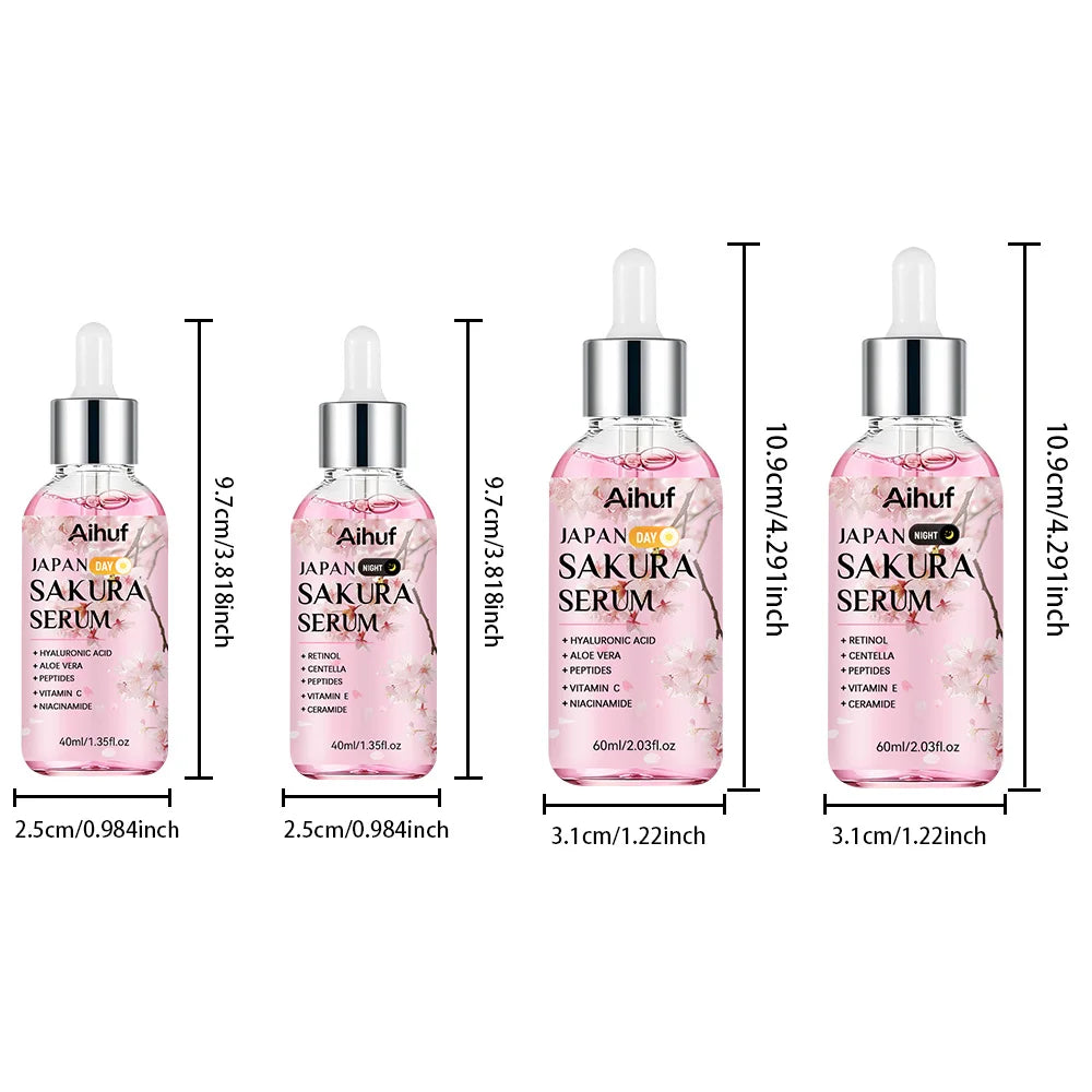 Sakura Day & Night Face Serum Set – Niacinamide & Vitamin C