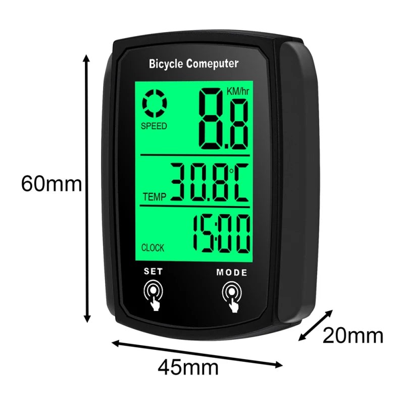 Bicycle Computer LED Digital Wired Cycling Computer Speedometer Touchscreen Bike Speed Odometer with Backlight Bike Accessories Peaceful Pleasures Health and Wellness