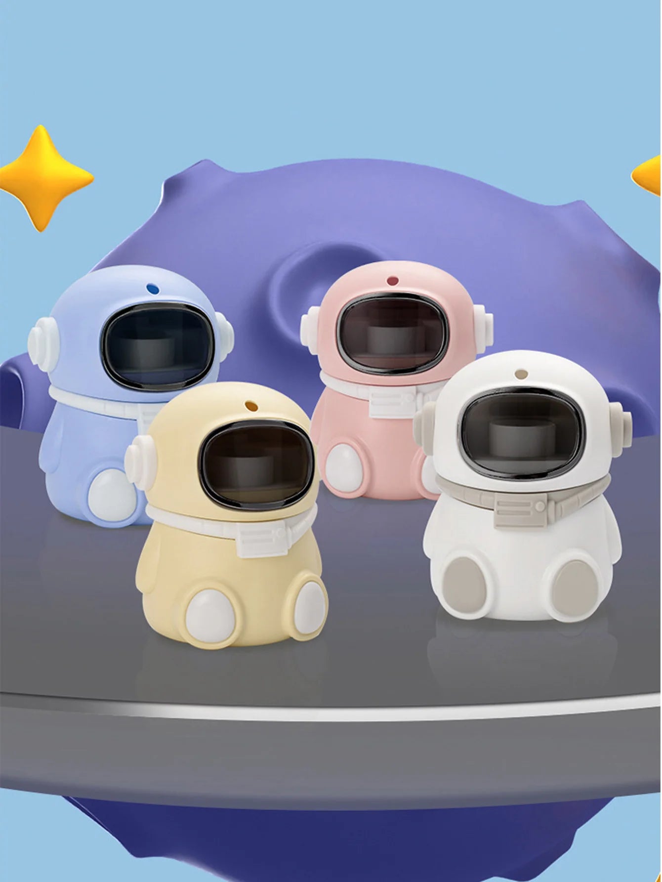 1Pcs Cartoon Astronaut Toothpick Storage Box Automatic Pop-up Toothpick Box Home Living Room Dining Room Toothpick Holder Peaceful Pleasures Health and Wellness