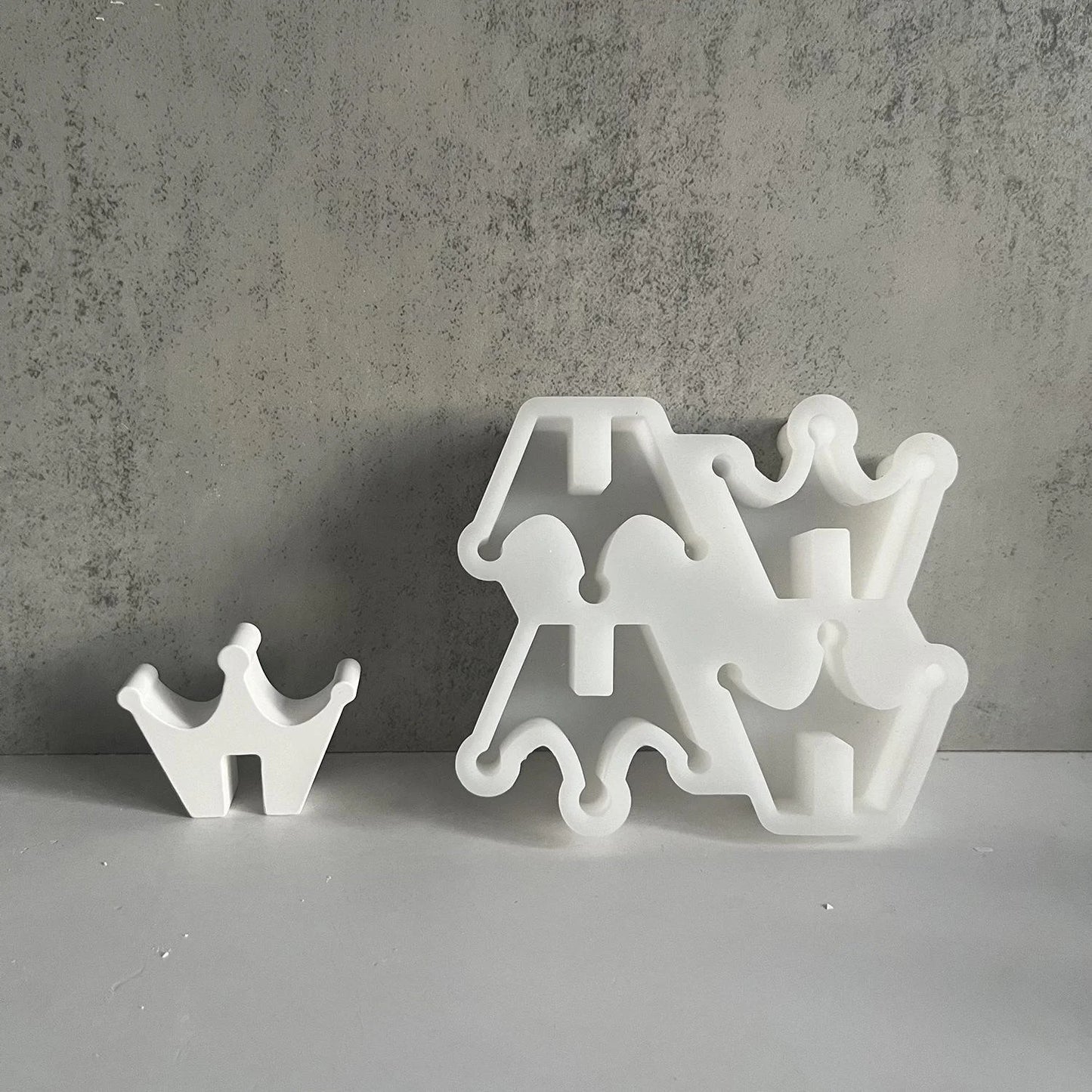 DIY Concrete Crown Candle Holder Mold Handmade Candlestick Silicone