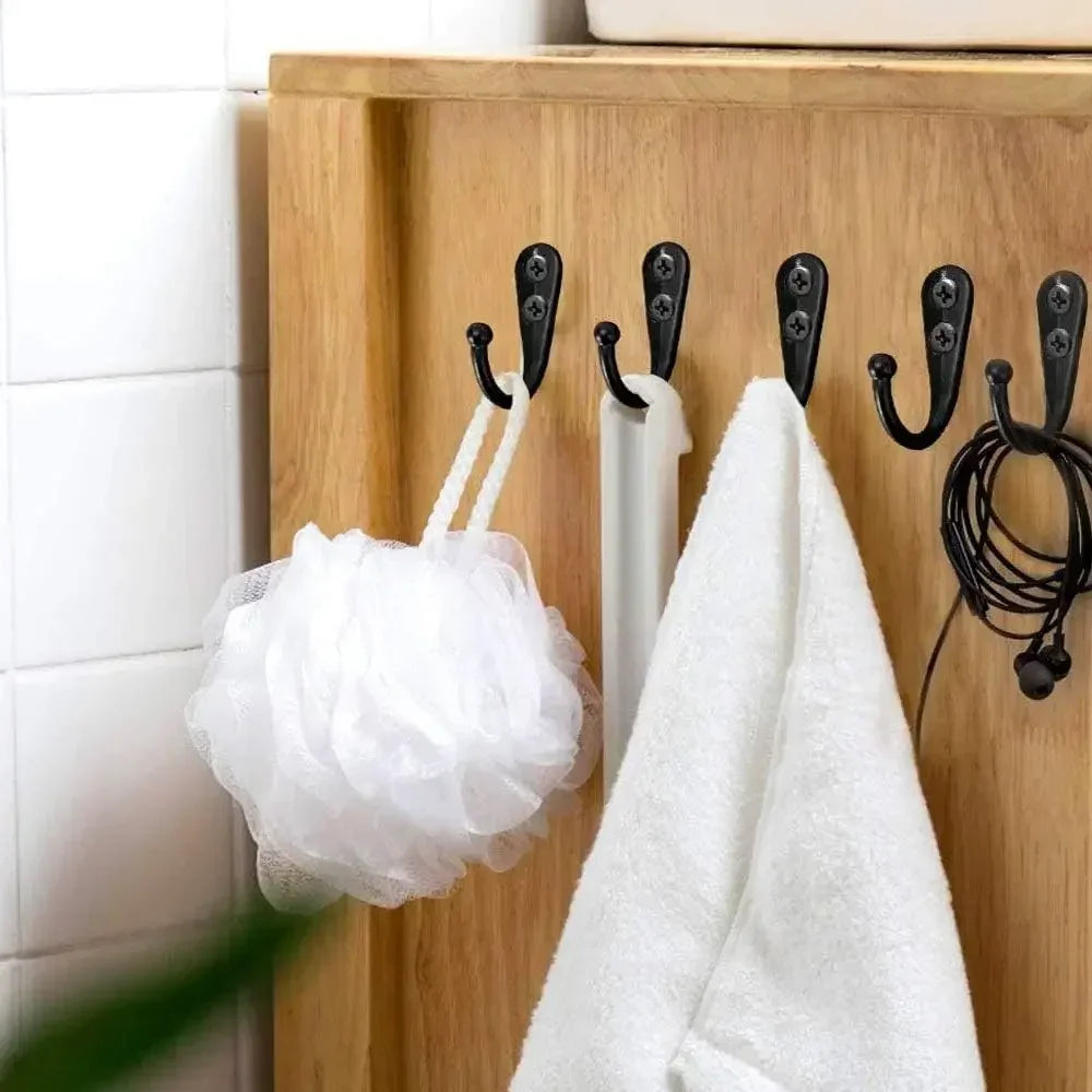 Zinc Alloy Wall Hooks with Screws | 1–30 Sets, Multi-Use