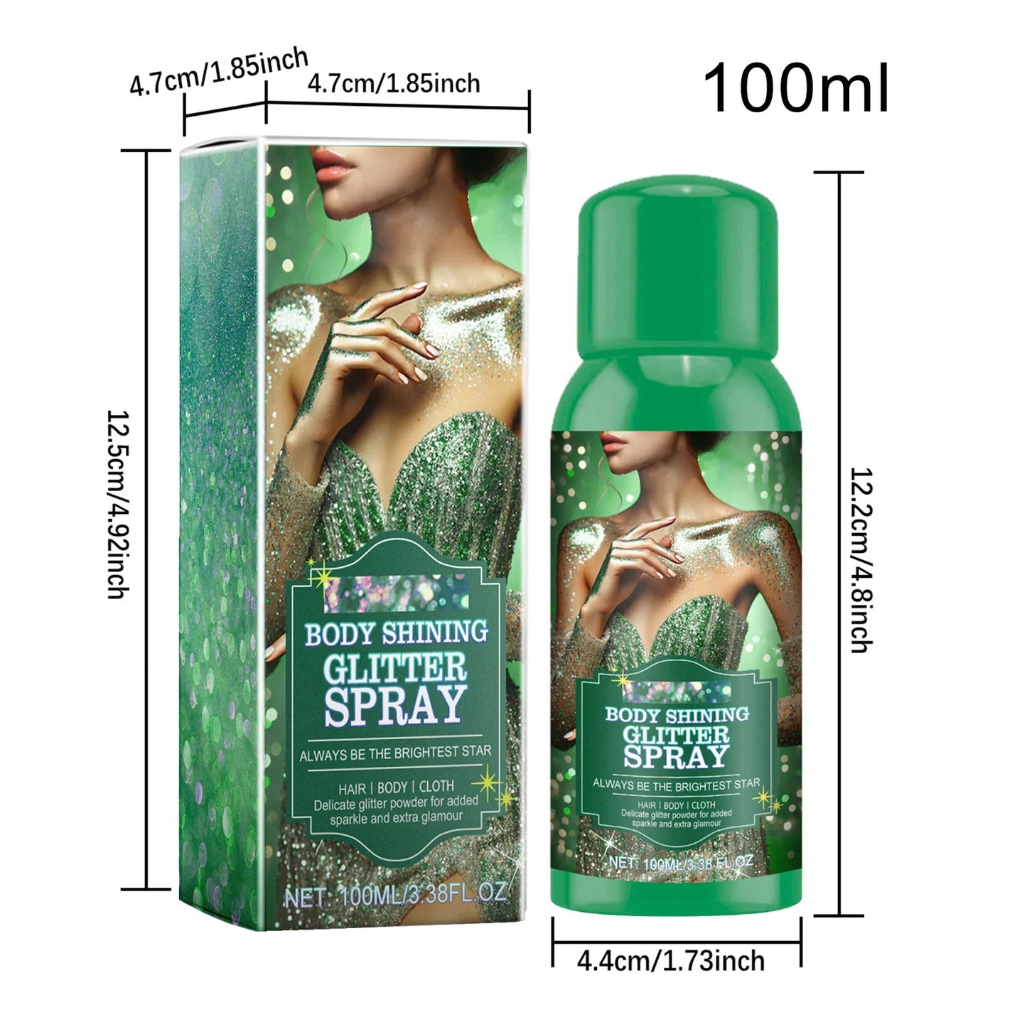 Disaar Glitter Spray for Hair & Body – Washable Shimmer