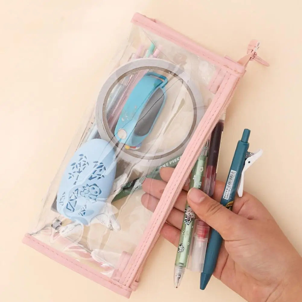 Clear PVC Zipper Pouch Waterproof Cosmetic Makeup Bag Portable Stationery Pencil Case Travel Wash Toiletry Organizer Bag Peaceful Pleasures Health and Wellness