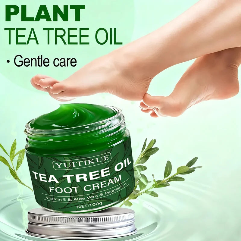 Tea Tree Oil Foot Cream 100g | Aloe, Vitamin E & Peppermint Foot Cream Peaceful Pleasures Health and Wellness