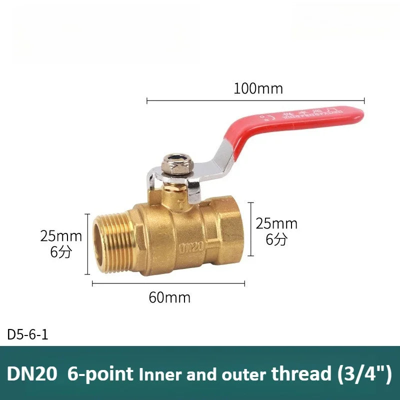 Brass Long Rod Ball Valve ⅛"–1" Threaded Pipe Adapter