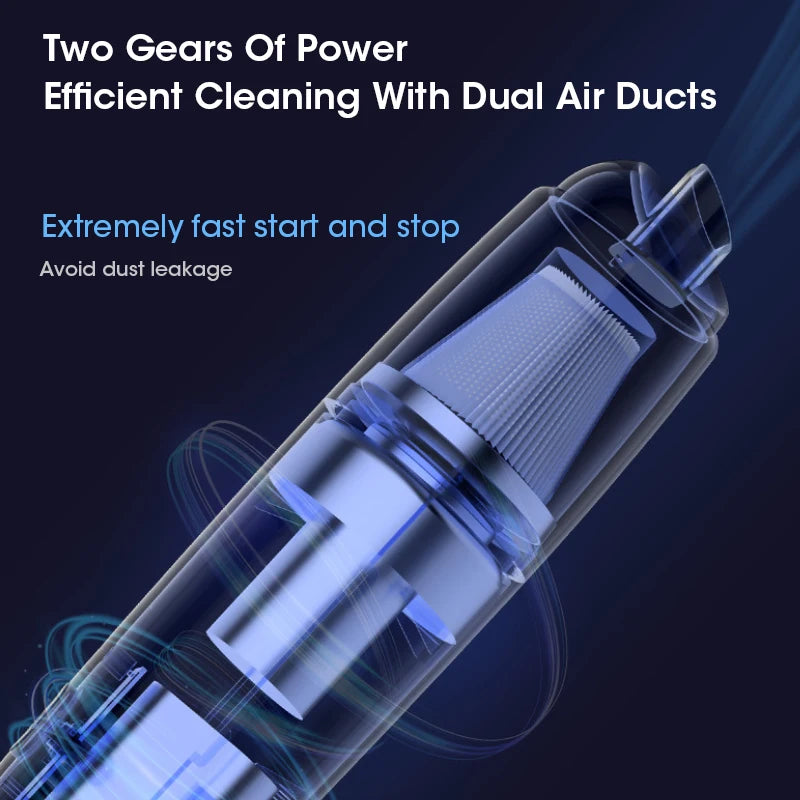 Portable Wireless Handheld Car Vacuum Cleaner Rechargeable 13000Pa Cyclone Suction Automotive Dust Catcher For Car Peaceful Pleasures Health and Wellness