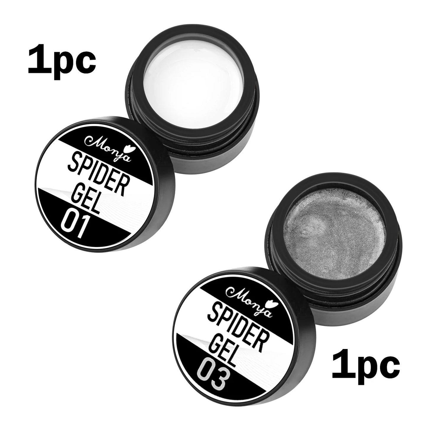 Nail Art Drawing Gel, Elastic Drawing Nail Polish Gel, Carving and Painting Line Drawing Gel, Black and White Peaceful Pleasures Health and Wellness 01White 03Slivery
