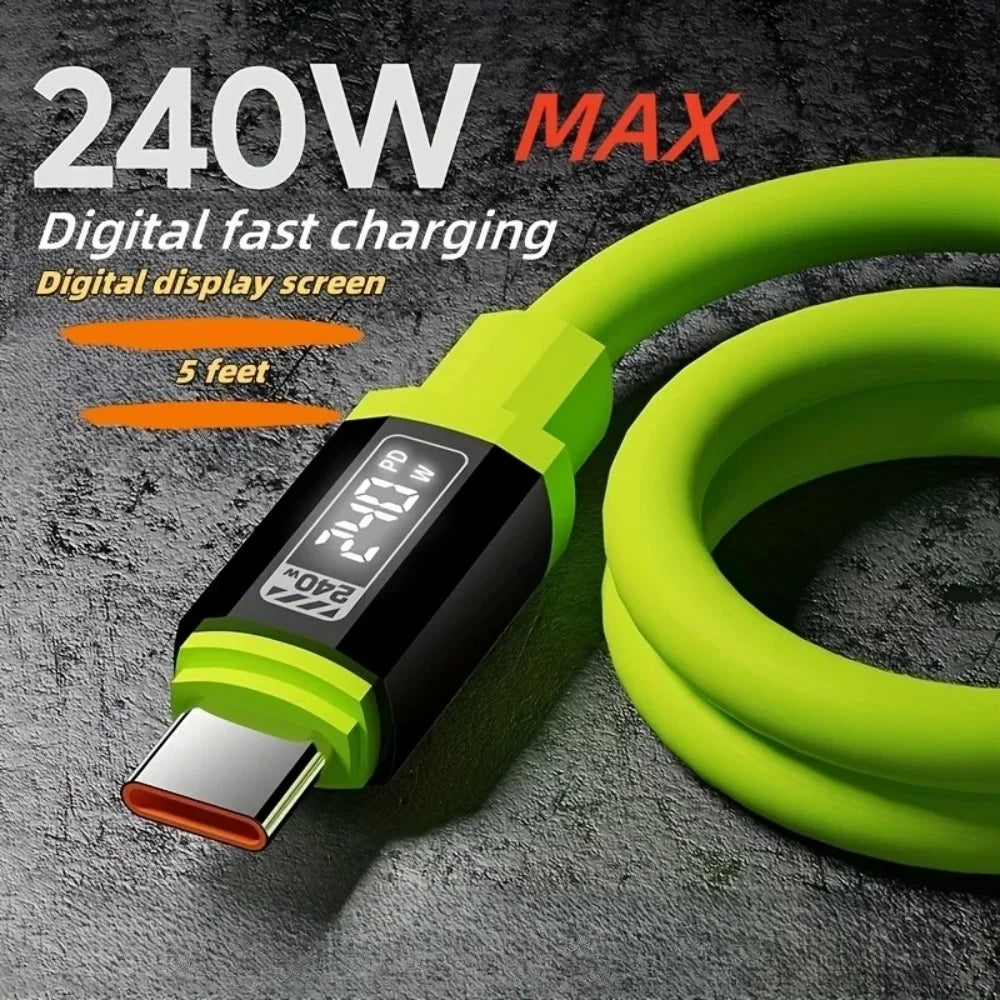 240W USB-C to C Fast Charging Cable | iPhone, MacBook, Samsung