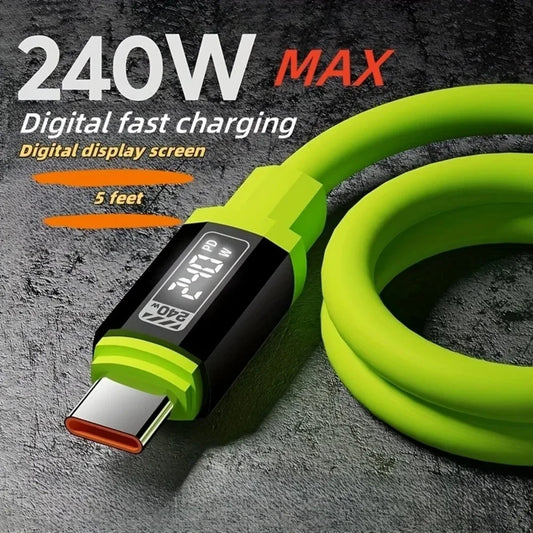 240W USB-C to USB-C Fast Charging Cable 6A PD | All Devices USB-C Charging Cable Peaceful Pleasures Health and Wellness