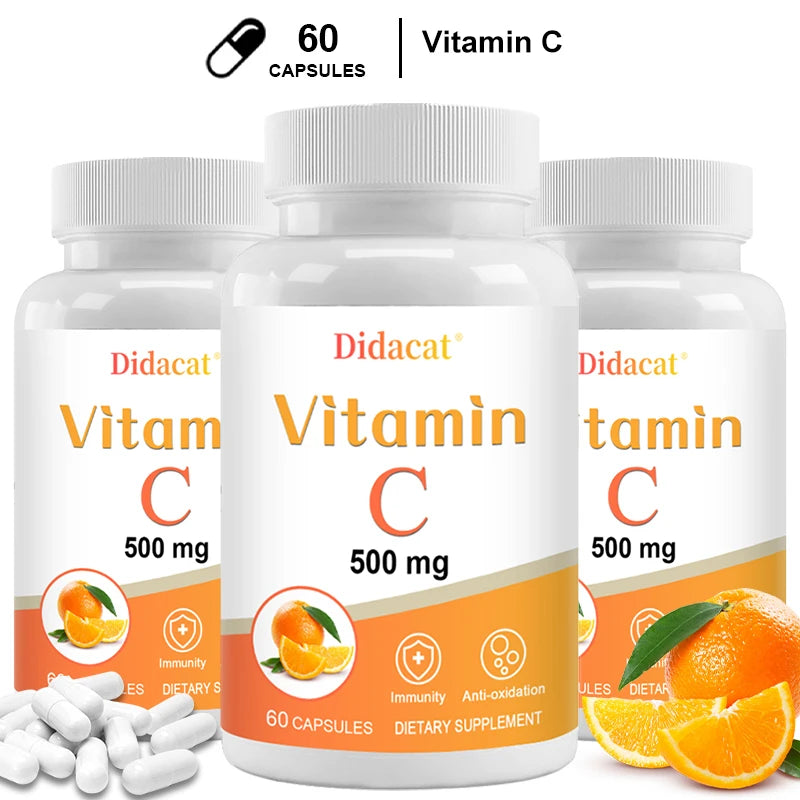 Vitamin C 500mg Capsules – Immune, Antioxidant & Skin Support
