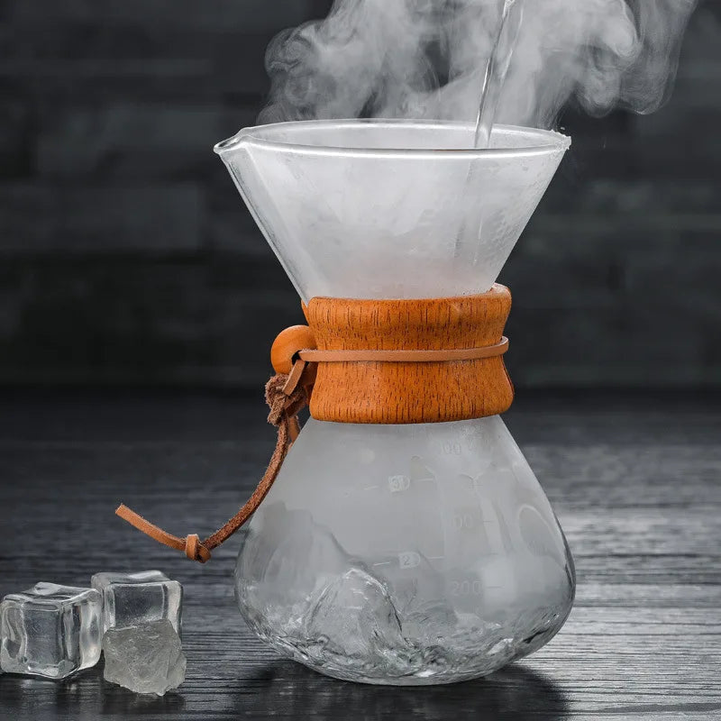 400 ML Glass Coffee Pot With Filter Hand Coffee Pot High Borosilicate Glass High Temperature Teapot For Hot Cold Drinks Milk Tea Peaceful Pleasures Health and Wellness