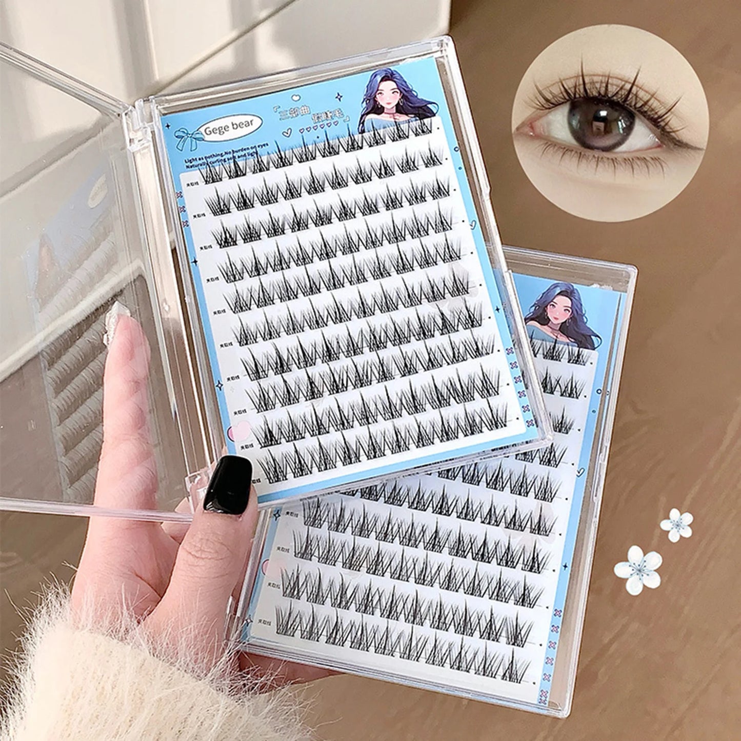 Glue-Free Cluster False Eyelashes C Curl 7-13mm Natural Look