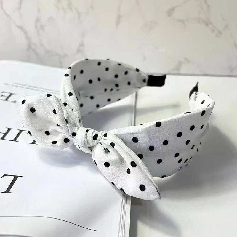 Polka Dot Bow Headband – Non-Slip Hair Hoop for Women & Girls